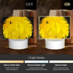 Rectangular Acrylic Night Light, A Skeleton Is Sitting In Front Of A Haunted House. -Nuas Diy Shop c04766ef5bd12f0678627de1d5413445f4031c0e