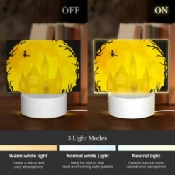 Rectangular Acrylic Night Light, A Skeleton Is Sitting In Front Of A Haunted House. -Nuas Diy Shop c04766ef5bd12f0678627de1d5413445f4031c0e