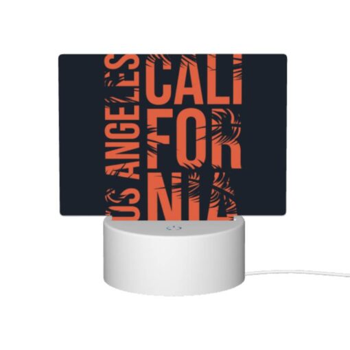 Rectangular Acrylic Night Light, A Colorful Sign That Says "California" With A Palm Tree On It. -Nuas Diy Shop c08d9405f1c78ae8de9c82ea7d03a28de4ef3ef3
