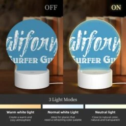 Round Acrylic Night Light, A Blue Sign That Says "California Surfer Girls.". 4 Round Acrylic Night Light, A Blue Sign That Says "California Surfer Girls.". -Nuas Diy Shop c0ba6185d3e264e2bc28eafe28089a8cf0929e77