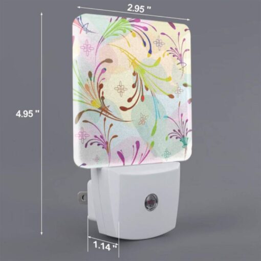 Night Light Set Of 2, A Colorful Floral Pattern With A Variety Of Colors And Shapes. -Nuas Diy Shop c128a54a1faf3c290f674c2cea5b1cb14b6898c9