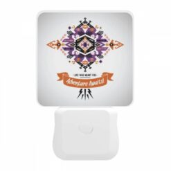 Night Light, A Colorful Design With The Words "Life Was Meant For Adventure!" Written In Orange. -Nuas Diy Shop c19f5a139c2d3fc8b15eb07856dc021efc97d750