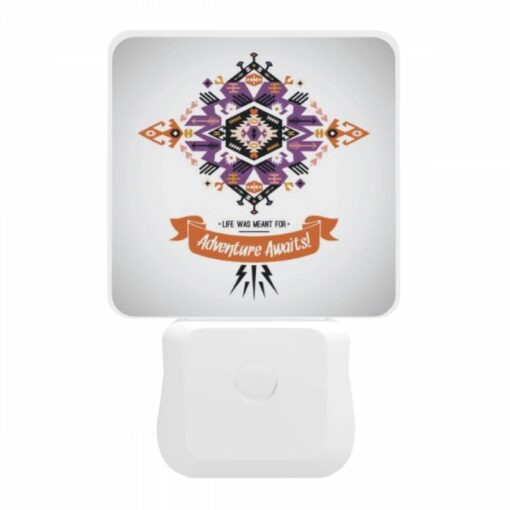Night Light, A Colorful Design With The Words "Life Was Meant For Adventure!" Written In Orange. -Nuas Diy Shop c19f5a139c2d3fc8b15eb07856dc021efc97d750