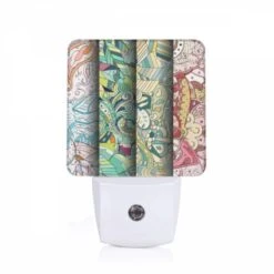 Night Light, Three Colorful Paintings Are Displayed Side By Side.