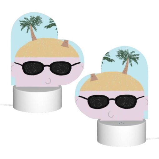 Love Acrylic Night Light, A Cartoon Drawing Of A Man With Sunglasses And A Shaggy Haircut. -Nuas Diy Shop c28cfc0310cde34059cecc57693fdaa620a3d983