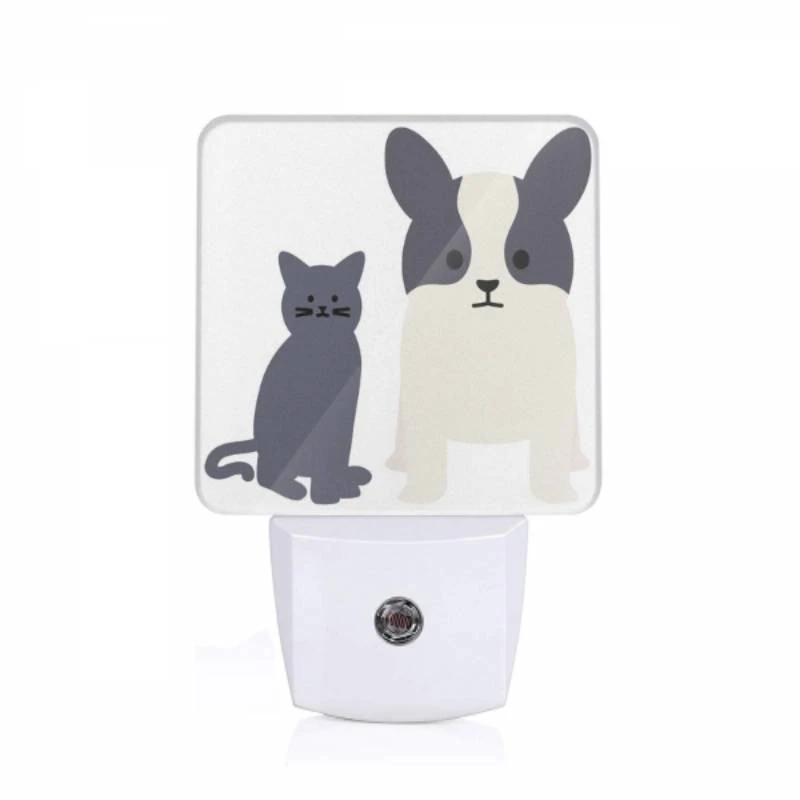 Night Light, A black cat and a black and white dog standing next to each other. Night Light, A Black Cat And A Black And White Dog Standing Next To Each Other. -Nuas Diy Shop c2a2656adc9120a4081dd8417415c2f68cbf2f9e