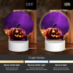 Round Acrylic Night Light, A Group Of Pumpkins With Faces Drawn On Them. -Nuas Diy Shop c30f3d82ed58a4750123f657c50e93214bb39cbc