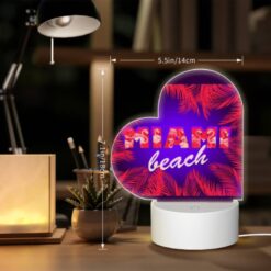 Love Acrylic Night Light, A Colorful Image Of A Beach With Palm Trees And The Word "Miami" Written In Red. -Nuas Diy Shop c3127d055320950ed16d0451e9c44ef4821aa3ea