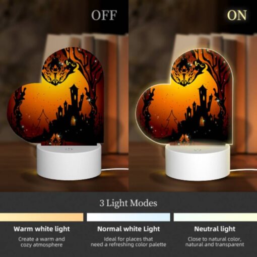 Love Acrylic Night Light, A Castle With A Moon In The Background. -Nuas Diy Shop c379cb25eea3c23e7640cc04c9435e6de658ade8