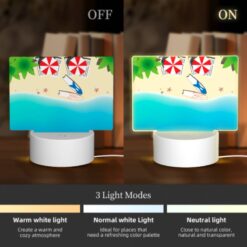 Rectangular Acrylic Night Light, A Red And White Umbrella Is Laying On The Beach. -Nuas Diy Shop c3801b529c0ff59792d20f9ace1c0133b626434e