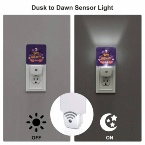 Night Light Set Of 2, A Purple Background With A Halloween Sign And Skeletons. -Nuas Diy Shop c3b4a10ec1df3e83bed976fcb5f6b538891730c6