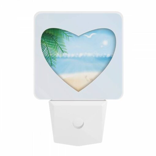 Night Light, A Heart Shaped Picture Of A Beach With A Bird Flying Over The Ocean. -Nuas Diy Shop c3d83e1b574c9da64118ce3f7ad370ffe2b610da