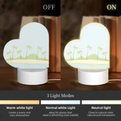 Love Acrylic Night Light, A Beautiful Beach Scene With Palm Trees And A Sunny Sky. -Nuas Diy Shop c46dfe76c7223b692c449acfe42497299d3c6e2b