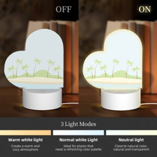 Love Acrylic Night Light, A Beautiful Beach Scene With Palm Trees And A Sunny Sky. -Nuas Diy Shop c46dfe76c7223b692c449acfe42497299d3c6e2b