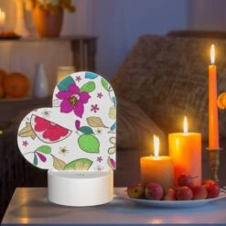 Love Acrylic Night Light, A Colorful Floral Pattern With Leaves And Flowers. -Nuas Diy Shop c4a7cb7ef288e180878a158787e80c348504d425