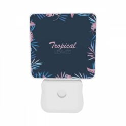 Night Light Set Of 2, A Blue And Pink Leaf Design With The Word Tropical In Pink. -Nuas Diy Shop c51213c9d093931459151118b16dec46d1de703b