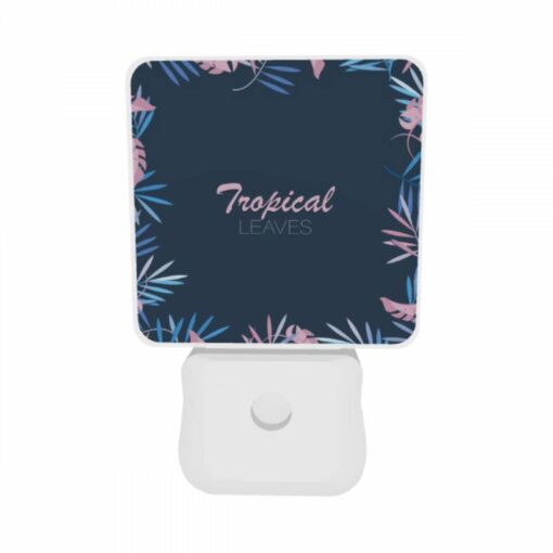 Night Light Set Of 2, A Blue And Pink Leaf Design With The Word Tropical In Pink. -Nuas Diy Shop c51213c9d093931459151118b16dec46d1de703b