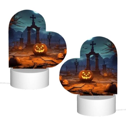 Love Acrylic Night Light, A Cemetery Scene With A Cross And A Moon In The Background. -Nuas Diy Shop c535f6e626fd5b96627870da2620c1d43efeb0e2
