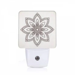 Night Light, A Black And White Drawing Of A Flower.