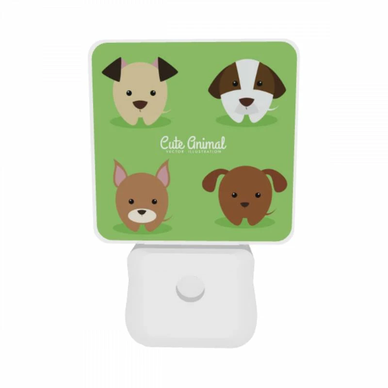 Night Light Set of 2, Four different colored dogs are shown in a row. Night Light Set Of 2, Four Different Colored Dogs Are Shown In A Row. -Nuas Diy Shop c59b218d9e6eb5ee6e1df68c7334e0586bd91d71