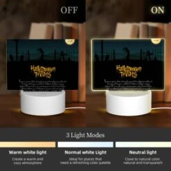 Rectangular Acrylic Night Light, A Halloween Treat Poster With A Spooky Scene. -Nuas Diy Shop c5df50ce03b80140cd213a026c804e3ed1f623ba