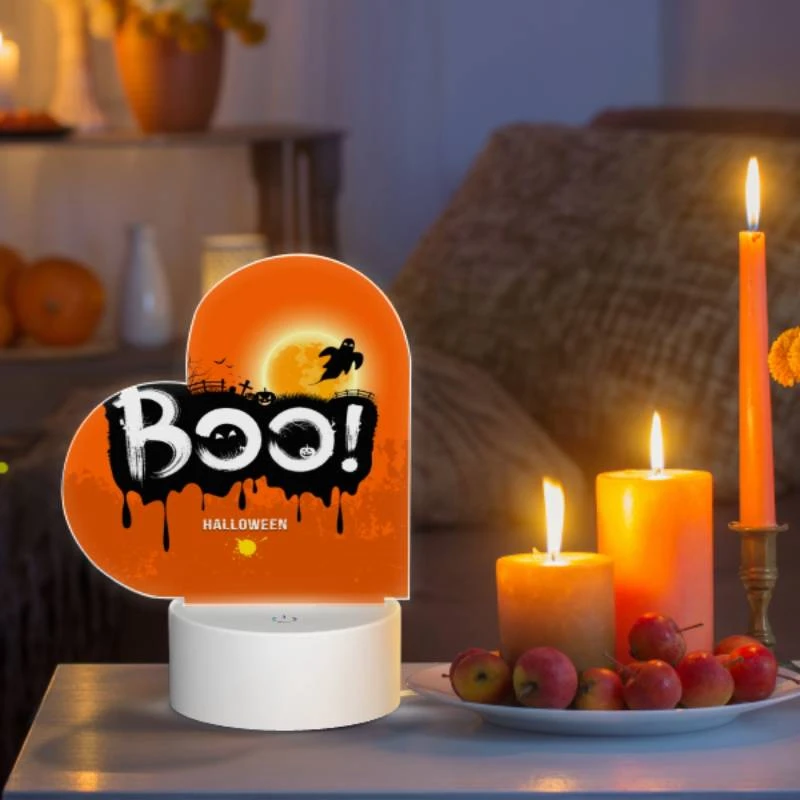 Love Acrylic Night Light, A Halloween poster with a spooky scene and the word "BOO!" written on it. Love Acrylic Night Light, A Halloween Poster With A Spooky Scene And The Word "BOO!" Written On It. -Nuas Diy Shop c63aafdfe76a825cd8e29d9bae47d5594fad57d9