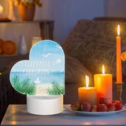 Love Acrylic Night Light, A Picture Of A Beach With A Boat And A Seagull Flying Over The Water. -Nuas Diy Shop c67e027a0fd247f512a128514c8d6a2c16e4539d