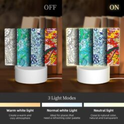 Rectangular Acrylic Night Light, Three Colorful Designs Of Flowers Are Displayed On A Wall. -Nuas Diy Shop c6d898ba903eb5b05cc11b6b62505b6f1a7d9ed2
