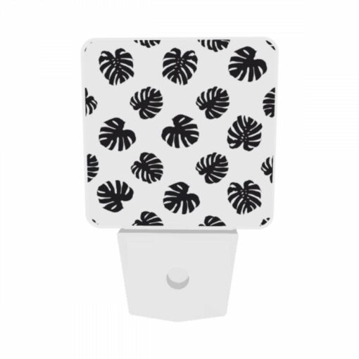 Night Light Set Of 2, A Pattern Of Black And White Flowers. -Nuas Diy Shop c6fd02402120484afb4f5d981da6ac40d96e9e93