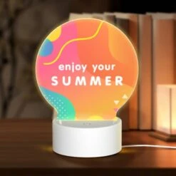 Round Acrylic Night Light, A Colorful Advertisement For Enjoying Summer.