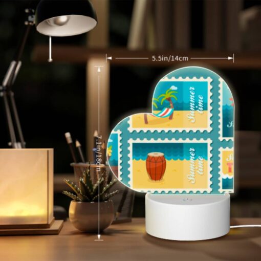 Love Acrylic Night Light, A Collection Of Six Postage Stamps Featuring Beach And Sun-related Themes. -Nuas Diy Shop c7b9431a67aed078913f1a0b46a322b59a7bc548