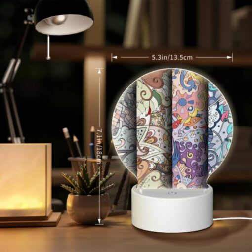 Round Acrylic Night Light, Three Different Colored Paintings Of A Sunflower. -Nuas Diy Shop c834c44f2cab9aad36377e76a3302b49b7846731
