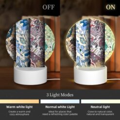 Round Acrylic Night Light, Four Different Colored Designs Of A Flower. -Nuas Diy Shop c8362128057a1f1def60165ece6863a7c3d9bf2f