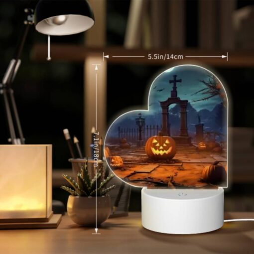 Love Acrylic Night Light, A Cemetery Scene With A Cross And A Moon In The Background. -Nuas Diy Shop c8496fdef5d96027a83eeebeea93cb5f2a7c3fb3