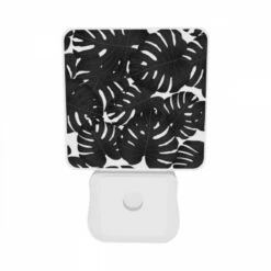 Night Light Set Of 2, A Black And White Photo Of A Bunch Of Leaves. -Nuas Diy Shop c8719e7bcff1bb047d2422466857d3bd446b9f74