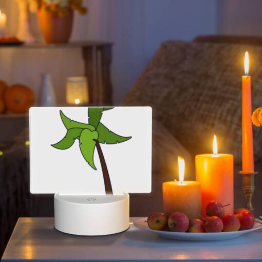Rectangular Acrylic Night Light, A Green Palm Tree With A Brown Trunk. -Nuas Diy Shop c93d8ab551c717553ad933bd7f2abeb3ee288427