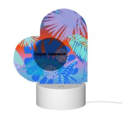Love Acrylic Night Light, A Colorful Image Of Palm Trees And A Blue Circle With The Words "Enjoy Summer" Written On It. -Nuas Diy Shop c9ddf74f8557d9b67cf8acd48831a383eb45a978