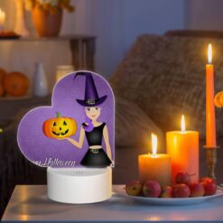Love Acrylic Night Light, A Girl Wearing A Witch's Hat And Holding A Pumpkin. -Nuas Diy Shop c9f3d52788f946a6a87884ac4fa2e8c1d398ecd6