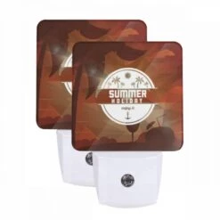 Night Light Set Of 2, A Poster Advertising Summer Holidays.