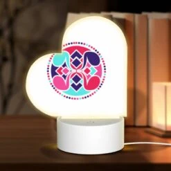 Love Acrylic Night Light, A Colorful Circle With A Pink And Blue Design.