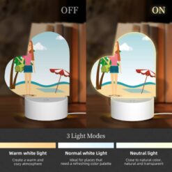 Love Acrylic Night Light, A Woman In A Pink Shirt And Blue Shorts Is Standing On A Beach -Nuas Diy Shop ca6cdb5fb12f3cb7dc31943f972865c72acb38f6