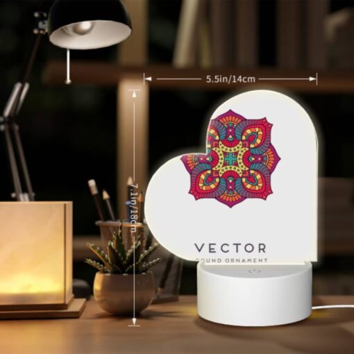 Love Acrylic Night Light, A Colorful Round Ornament With A Design On It. -Nuas Diy Shop caf457a787c638f30807ca72c6ad459c4f4974b5