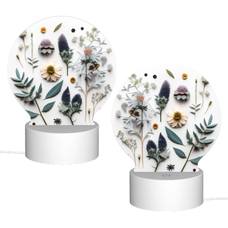 Round Acrylic Night Light, A collection of different flowers and plants. Round Acrylic Night Light, A Collection Of Different Flowers And Plants. -Nuas Diy Shop cb6179f69e2246754ba43b36fbc4c53e796e8423