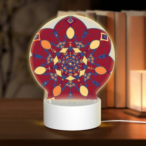 Round Acrylic Night Light, A Colorful Flower Design With A Yellow Center. -Nuas Diy Shop cc1401c13b3a51cd6fcc9b24240ddcdb9f8ff2df