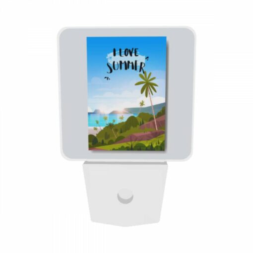Night Light Set Of 2, A Colorful Poster With A Beach Scene And The Words "I Love Summer". -Nuas Diy Shop cc376c9cbb179c0a057a806325133f636c0bf798