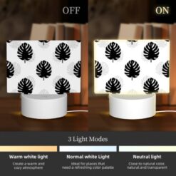 Rectangular Acrylic Night Light, A Pattern Of Trees With Black And White Leaves. -Nuas Diy Shop cc93016b9bde17d9ad13f7946f40e34f01ba5bf7