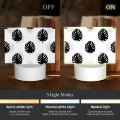 Rectangular Acrylic Night Light, A Pattern Of Trees With Black And White Leaves. 4 Rectangular Acrylic Night Light, A Pattern Of Trees With Black And White Leaves. -Nuas Diy Shop cc93016b9bde17d9ad13f7946f40e34f01ba5bf7