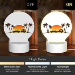 Round Acrylic Night Light, A Car Is Driving Down A Road With A Camper Trailer Attached To It. -Nuas Diy Shop ccb287f8f93e050fe144981d682047ae78888de0