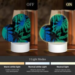 Love Acrylic Night Light, A Blue And Green Painting Of Palm Trees. -Nuas Diy Shop ccd90bce4e9df4062a0f0a032b31285397725c04
