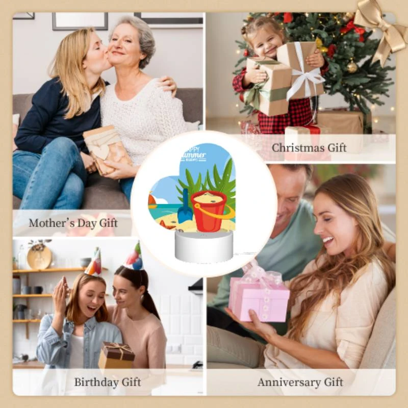 Love Acrylic Night Light, A red bucket is filled with sand and sits on a beach with a shovel and a starfish. Love Acrylic Night Light, A Red Bucket Is Filled With Sand And Sits On A Beach With A Shovel And A Starfish. -Nuas Diy Shop ccfc87b91de04f322317921205a4ad17dd9a1485